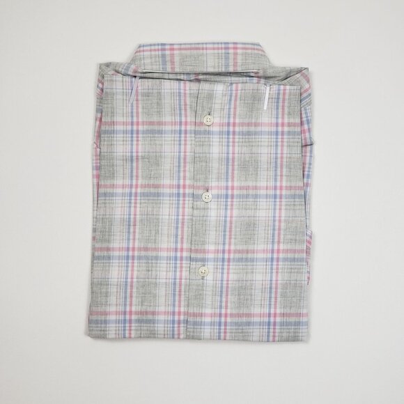UNTUCKit Chasseles Cotton LS Shirt Lt Blue Green Pink Plaid Womens 0 Regular Fit - Picture 5 of 16